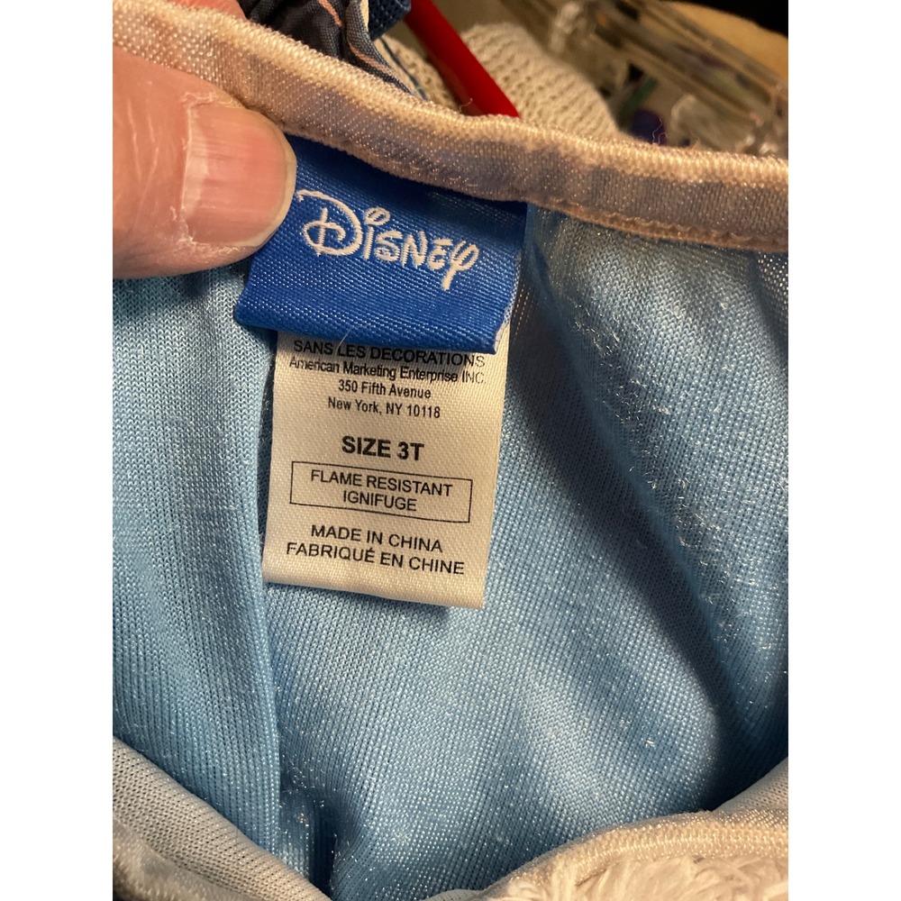 Disney Frozen Elsa Olaf Nightgown Girls 3T Blue Snowflake Mesh Gown Princess - Picture 3 of 6